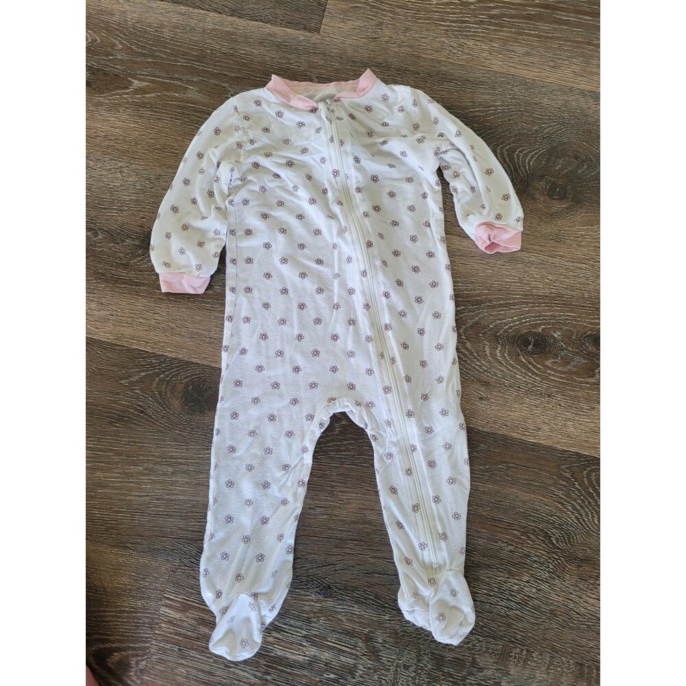 Milkberry Baby Girl Zip Up Flower Pajama Pjs‎ One Piece size 6-9 months #1
